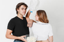 Load image into Gallery viewer, Soft Made from Milk Black and White Couple Tee