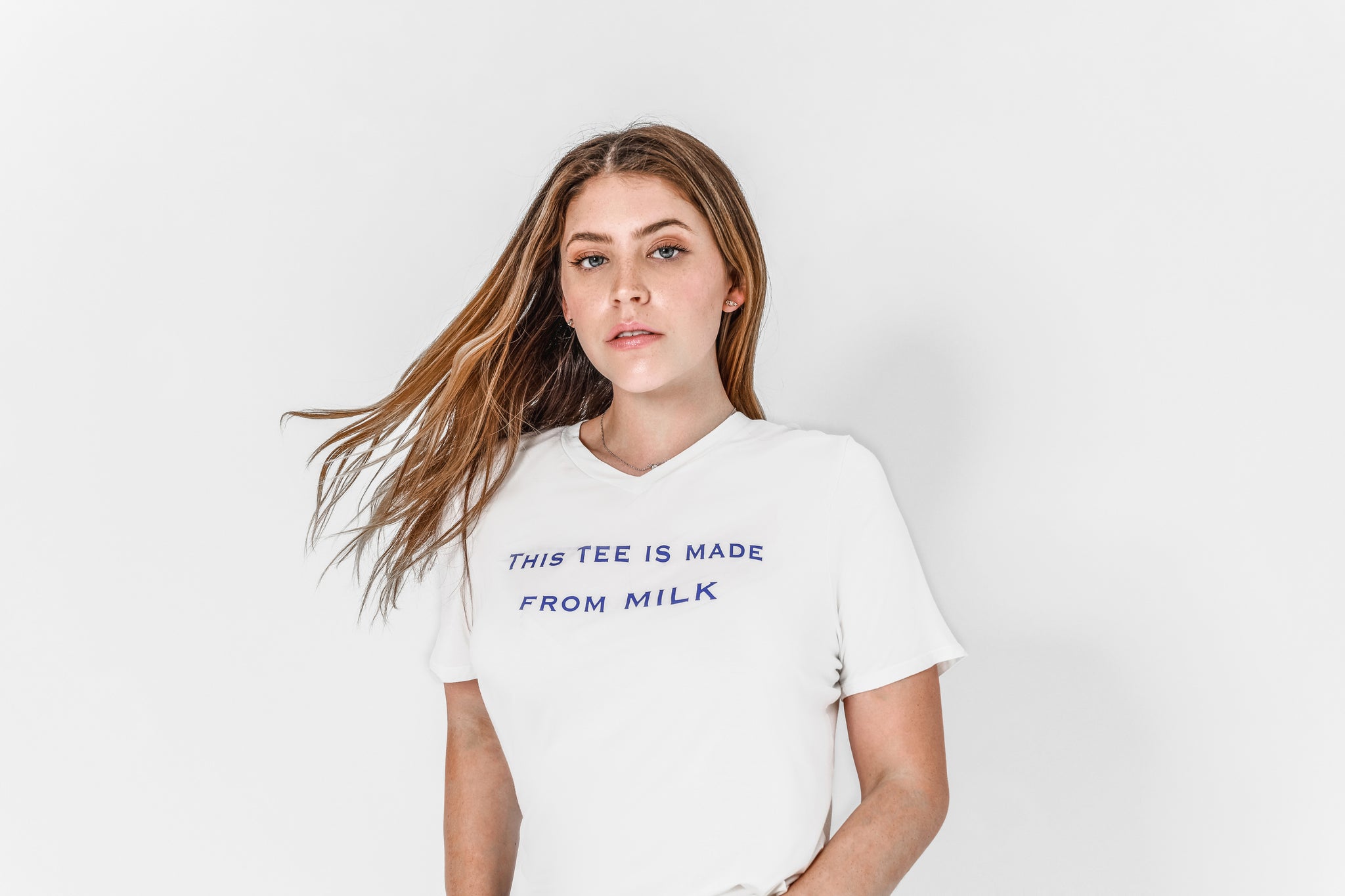 Odor-free Milk Logo Tee Made for Women in White Color – Mi Terro