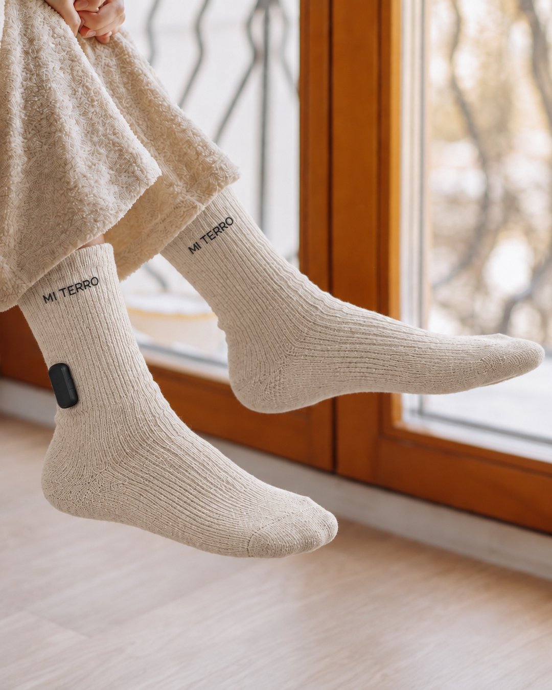 Cream Smart Sock color visualization at home